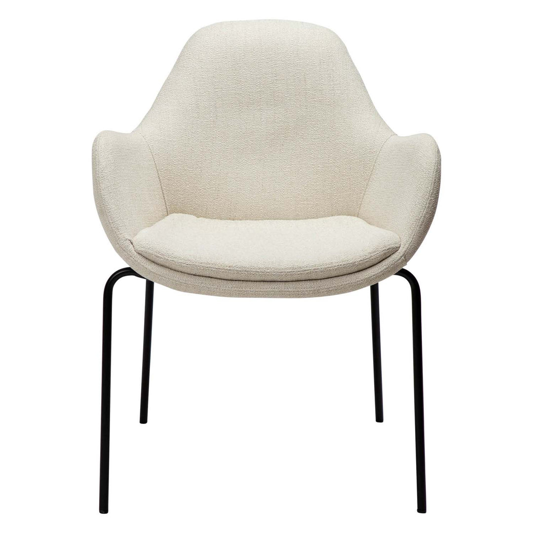 DAN-FORM Zimmer lænestol beige bouclé stof og sort stål