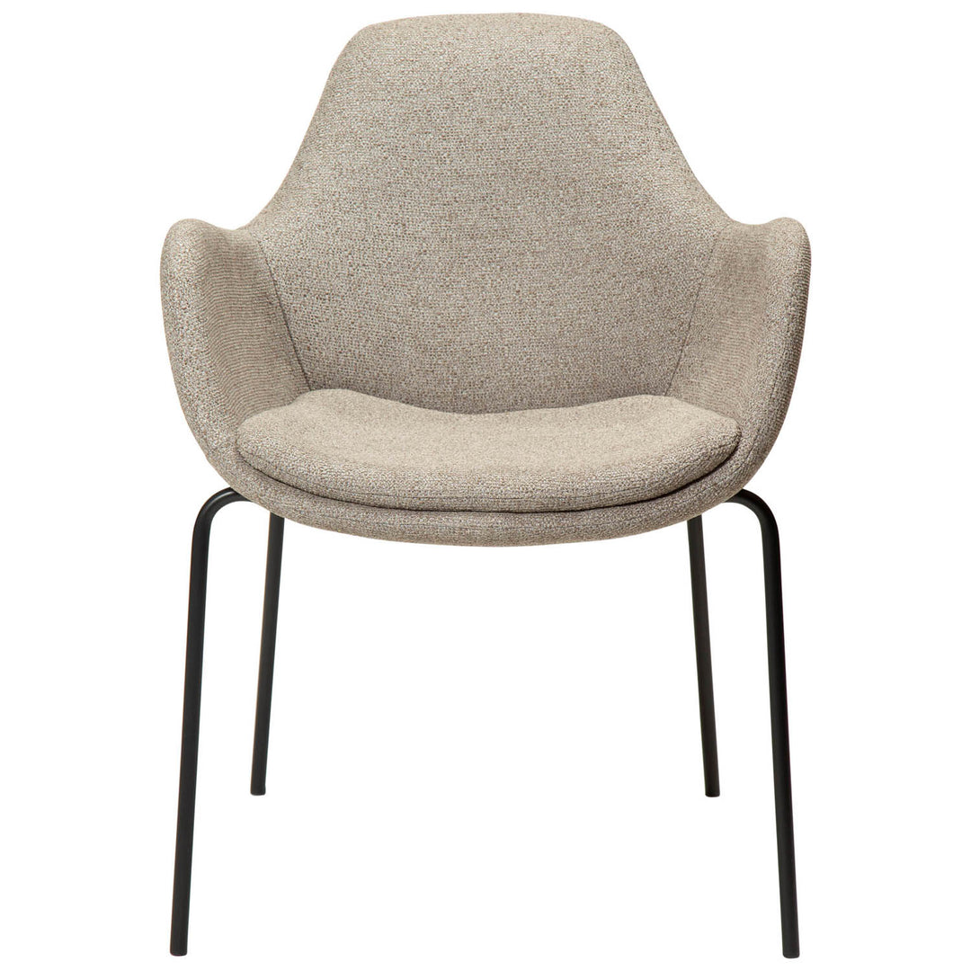 DAN-FORM Zimmer lænestol brun bouclé stof og sort stål