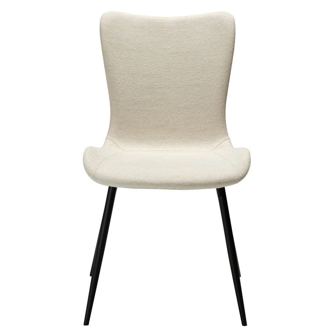 DAN-FORM Medusa spisebordsstol beige bouclé stof og sort stål