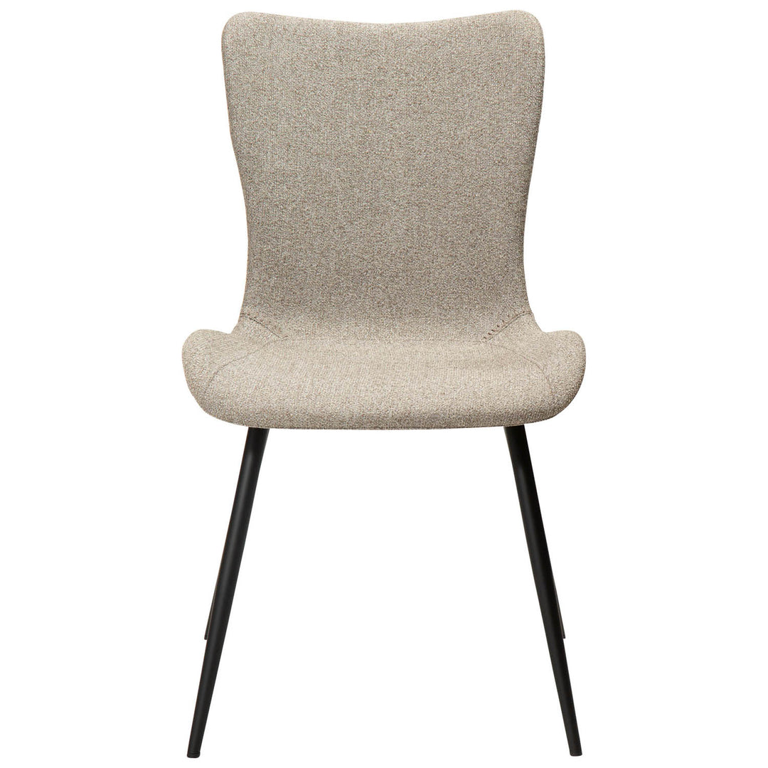 DAN-FORM Medusa spisebordsstol brun bouclé stof og sort stål