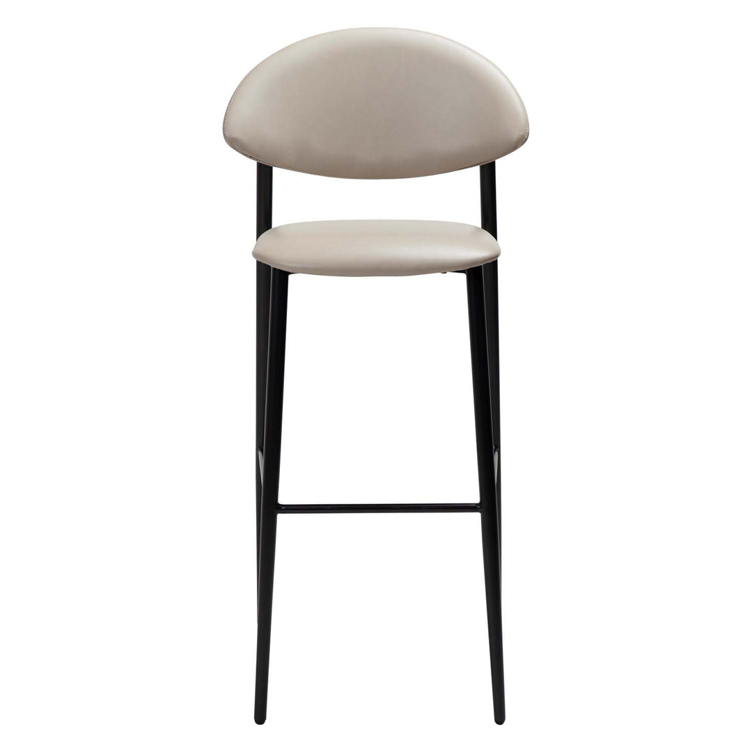 DAN-FORM Tush barstol m. ryglæn og fodstøtte kashmir kunstlæder og sort stål