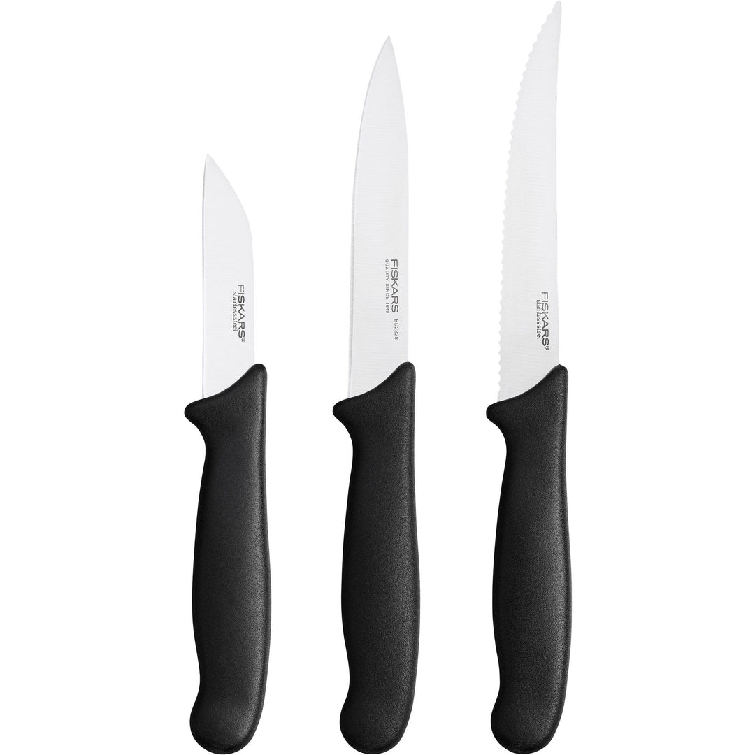 Fiskars Fiskars Essential sæt med grøntsagsknive 3 dele ❤ produktfoto i kategorien Knivsæt