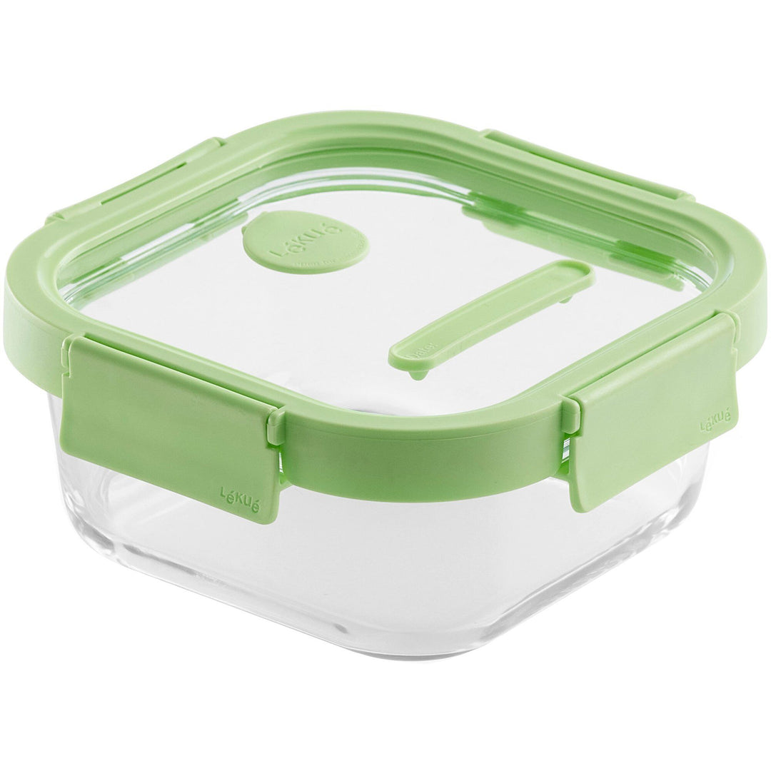 Lékué Lékué Kvadratisk madkasse 820 ml, glas/grøn ❤ detaljebillede (Madkasse)