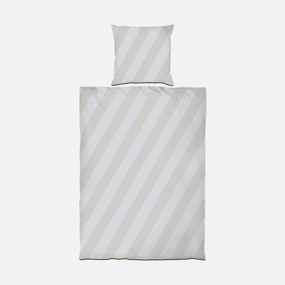 Produktbillede af DIAGONAL Sengetøj Lys grå 140x200 cm på tilbud i høj kvalitet