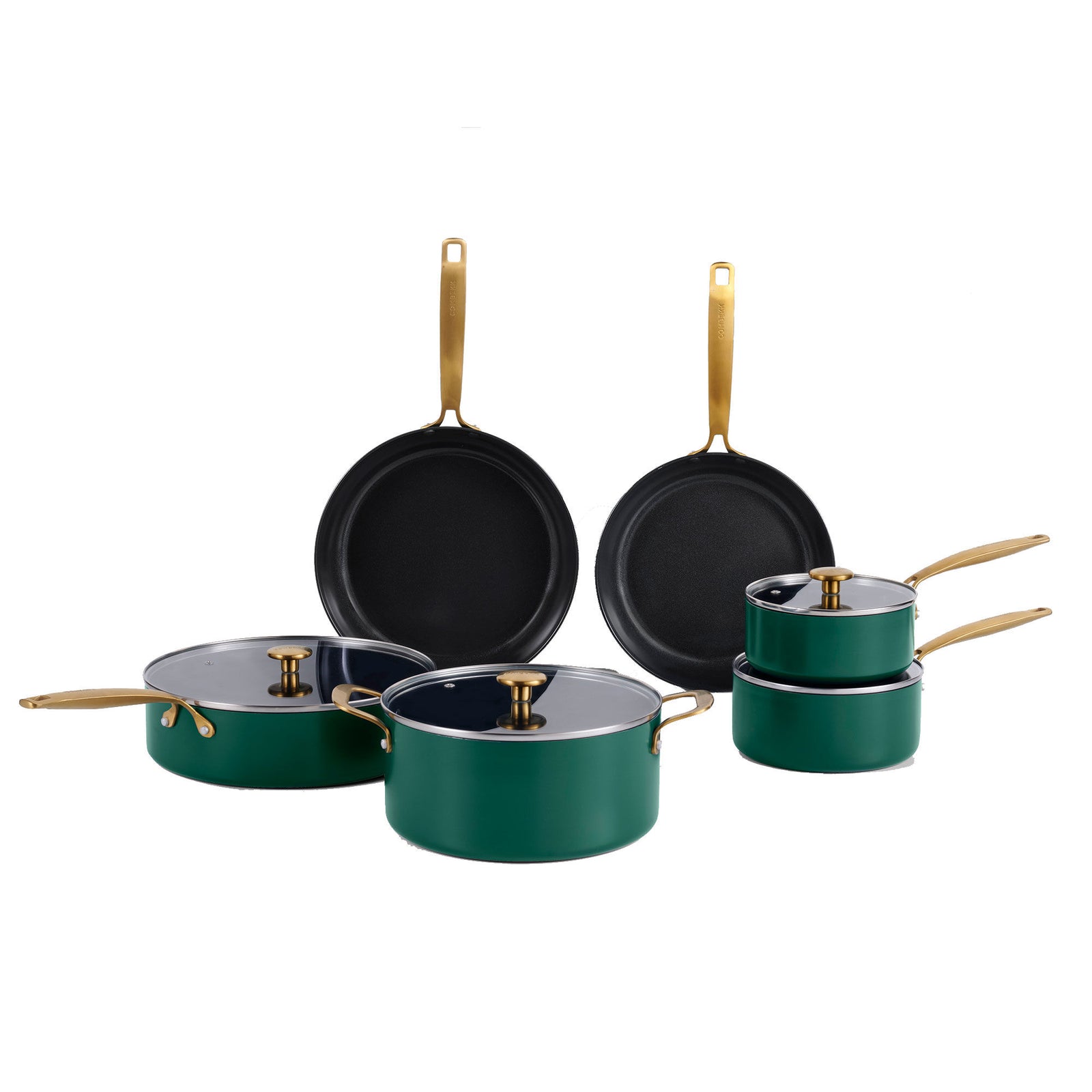 Combekk Combekk Stegapande- og kasserollesæt 10 dele, grøn ❤ produktfoto (Grydesæt & Kasseroller)