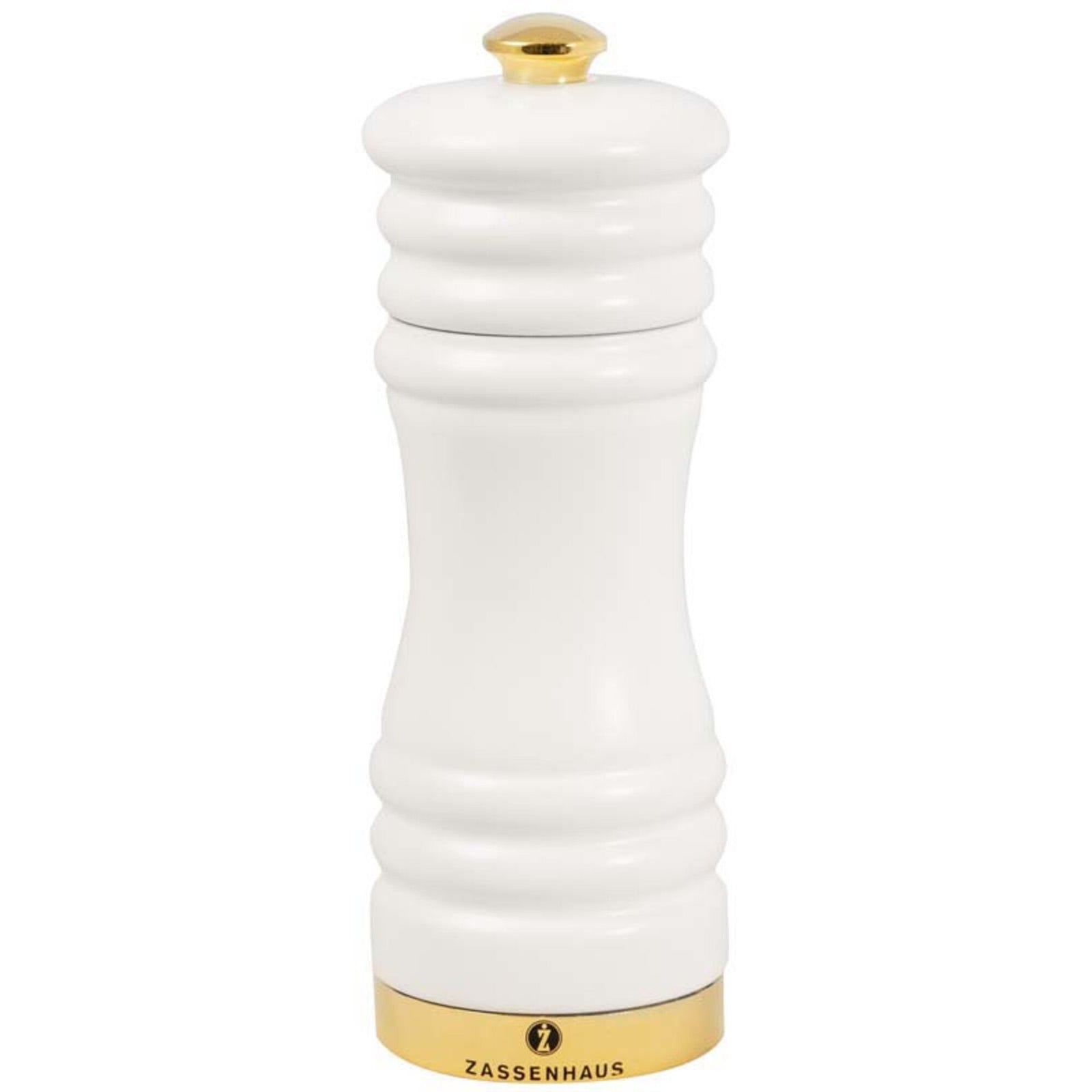 Zassenhaus Zassenhaus Munchen kværn Mat hvid/guld 15 cm. – vinkelbillede (Krydderikværn)