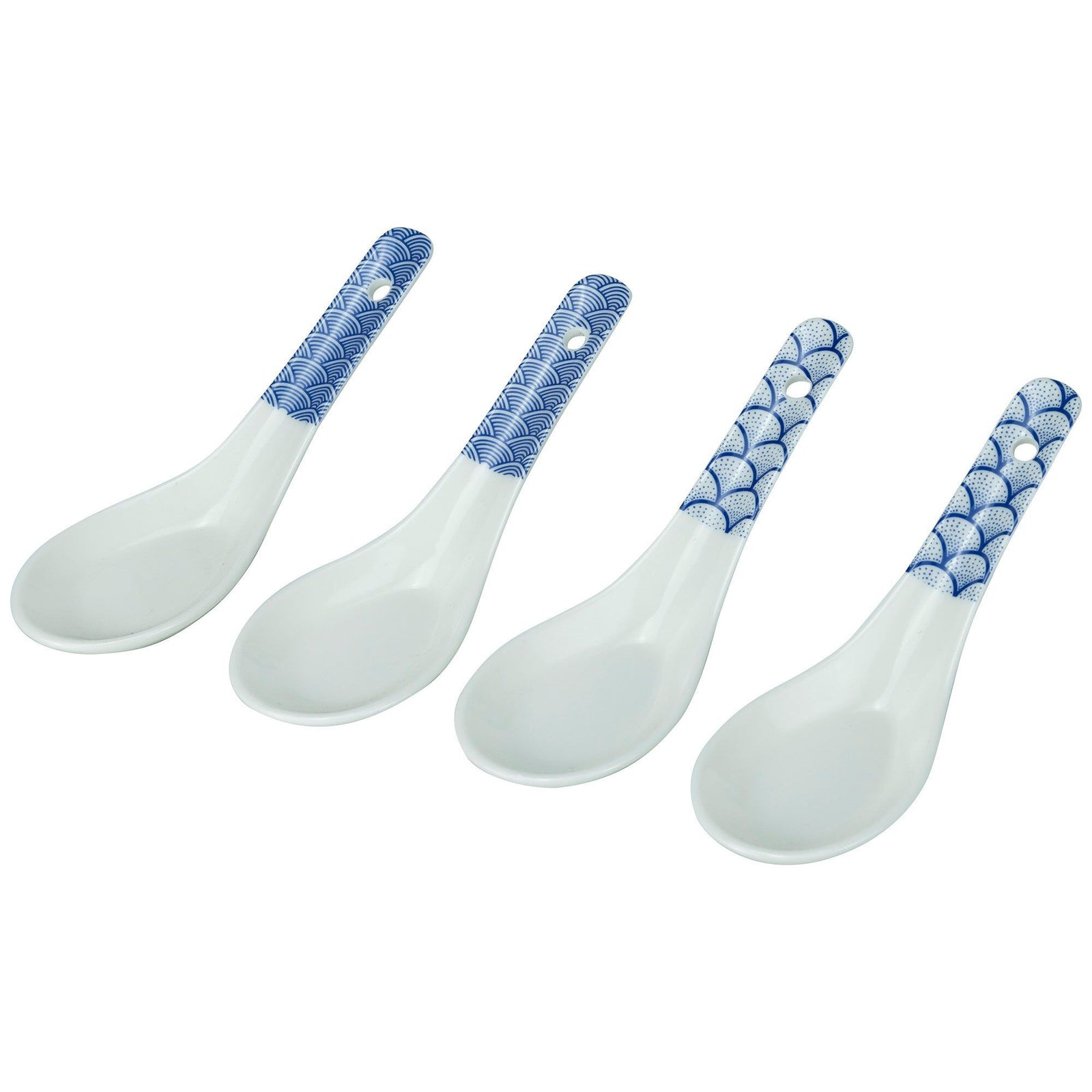 Mareld Mareld Akio lille suppeske, blå/hvid, 4 stk. – billede i brug (Ske)