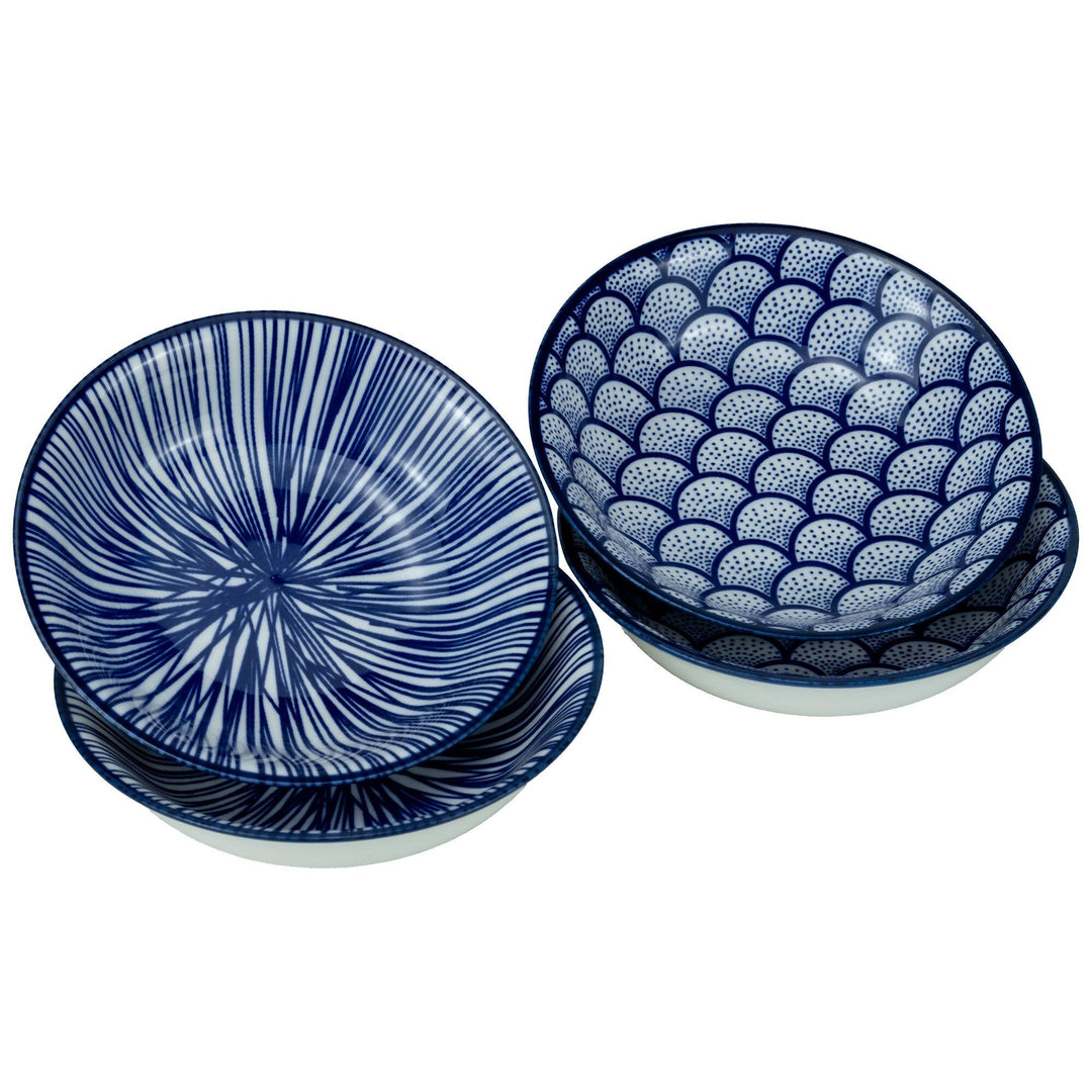 Mareld Mareld Akio miniskål Ø10 cm, blå/hvid, 4 stk. ❤ detaljebillede (Dipskål)