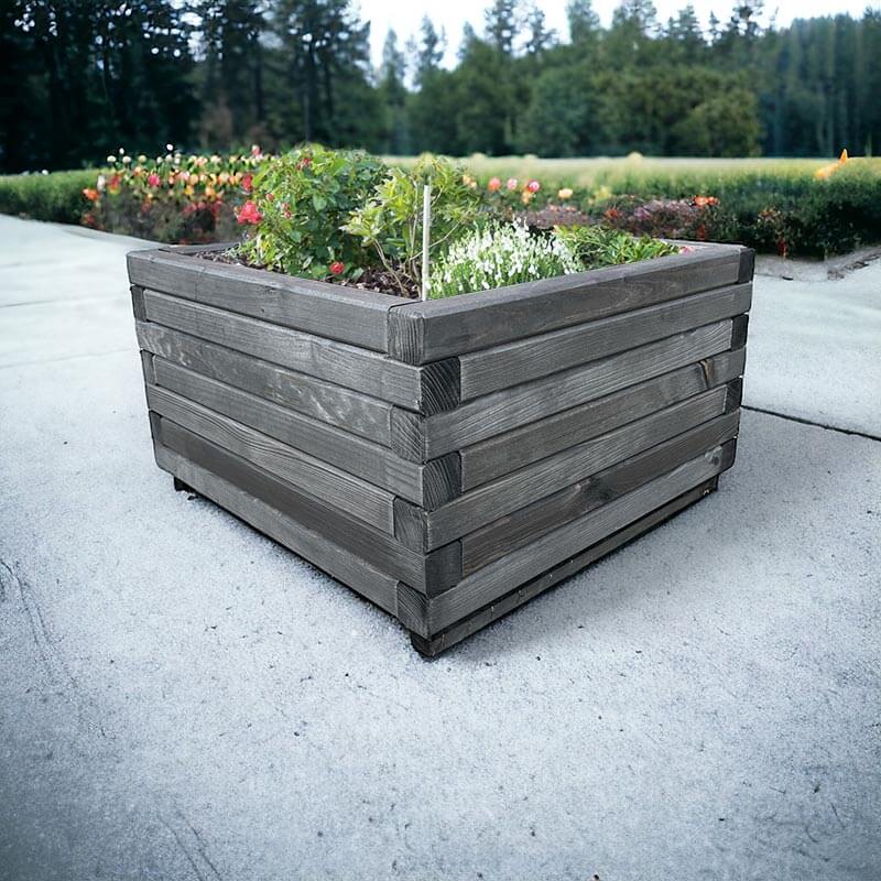Produktbillede af Massiv plantekasse sort 60 x 60 x 35 cm på tilbud i høj kvalitet