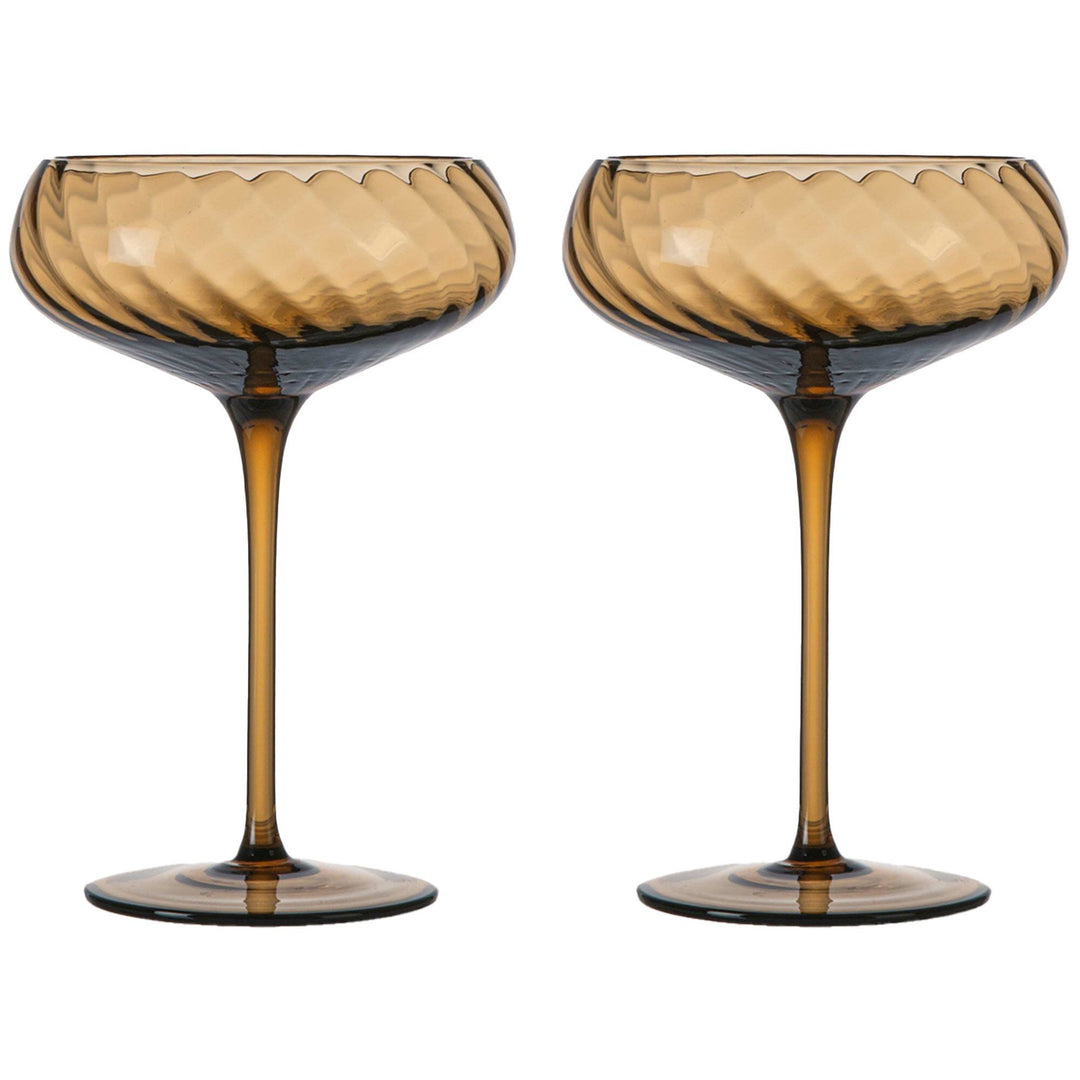 Byon Byon Opacity champagneglas 30 cl, brun, 2-pack – produktbillede (Champagneglas)