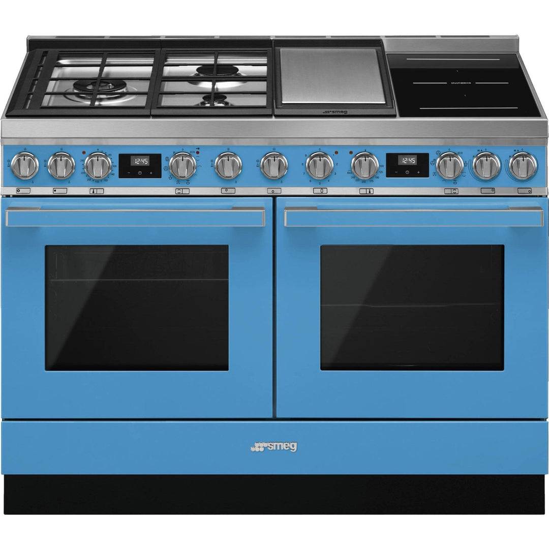 Smeg Smeg CPF120IGMPT Portofino gas-/induktionskomfur, turkis – close-up (Gasblus)