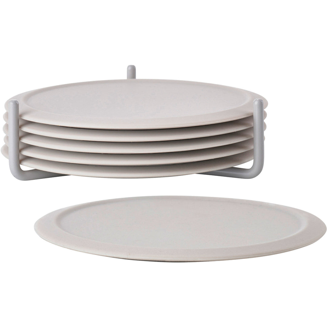 Zone Zone Singles glasbrikker med holder, varm grå – vinkelbillede (Glasunderlag)