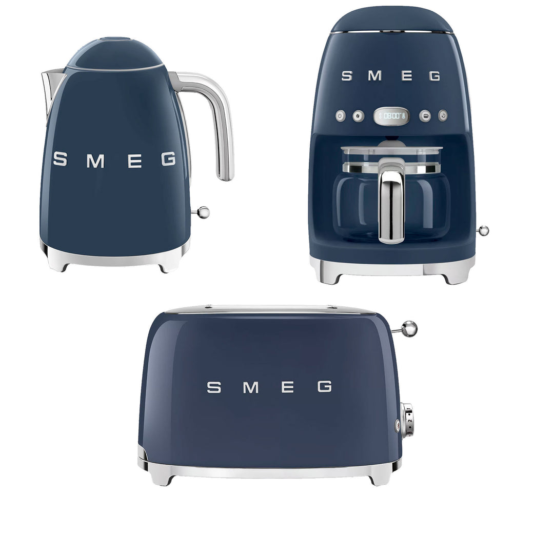Smeg Smeg Kaffemaskine, brødrister & elkedel, navy blue – billede i brug (Brødristere)