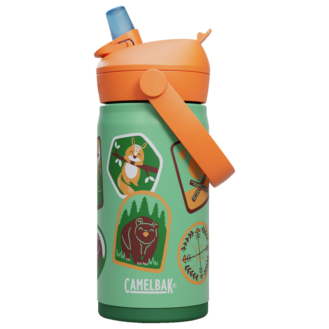 Camelbak Camelbak Thrive Flip Straw Kids drikkeflaske 0,35 liter, Camp Badges ❤ produktbillede (Kopper & Krus til børn)