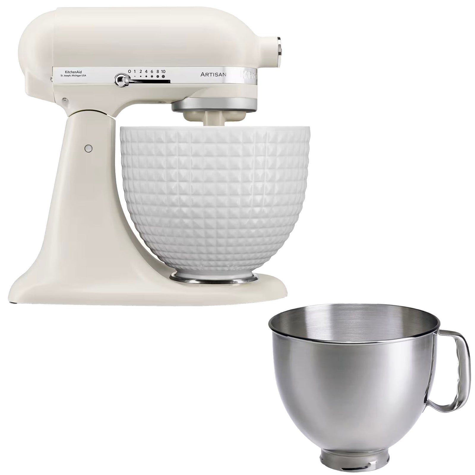 Kitchenaid Kitchenaid Artisan KSM156CXEPL Røremaskine 4,7 liter, white on white + Rustfri skål – billede i brug (Røremaskiner)