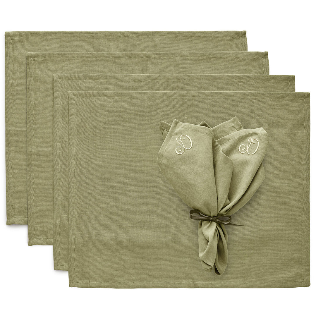 Decotique Decotique Sienna tekstilsæt 4 dækkeservietter + 4 servietter, grøn ❤ detaljebillede i kategorien Bordskåner