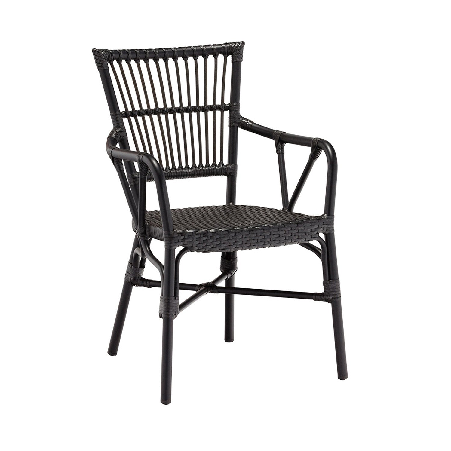 Produktbillede af HOUSE OF SANDER Aaron havestol m. armlæn sort polyrattan og aluminium i premium kvalitet