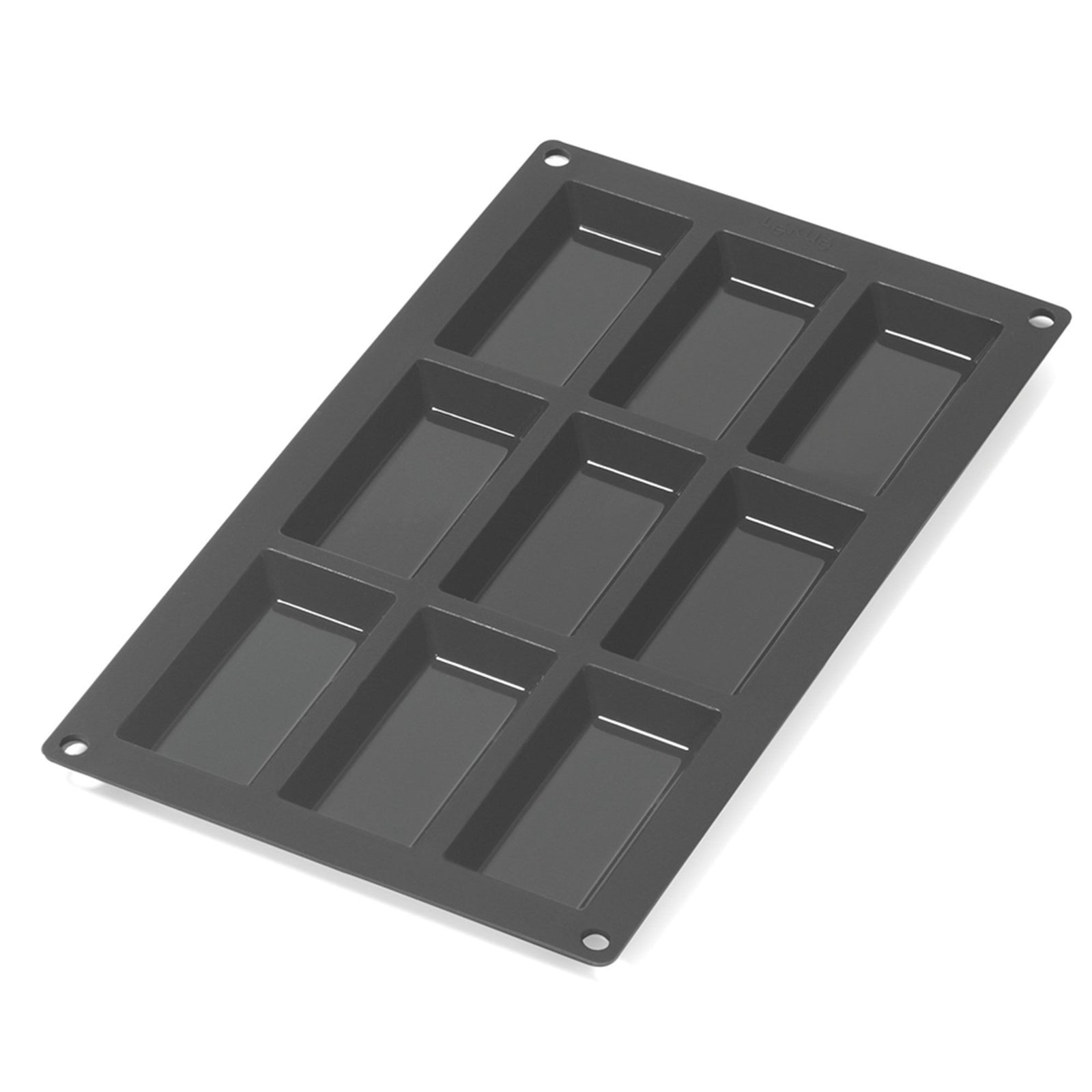 Lékué Lékué Financier silikoneform 9 huller, sort – vinkelbillede (Kageform)