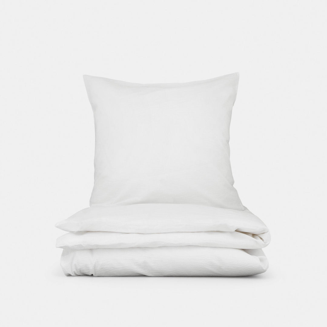 Produktbillede af Engholm Textiles Sengesæt Seersuker Emma 140x200cm hvid i premium kvalitet