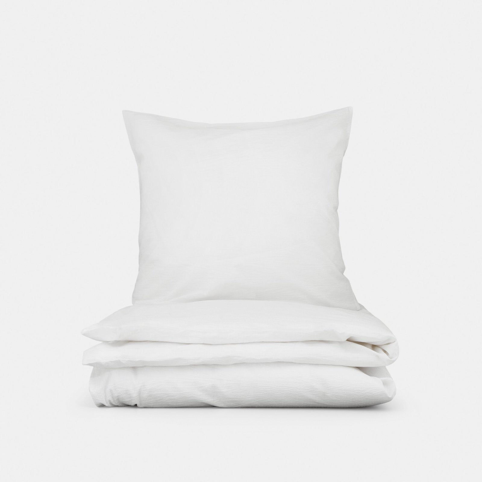 Produktbillede af Engholm Textiles Sengesæt Seersuker Emma 140x200cm hvid i premium kvalitet