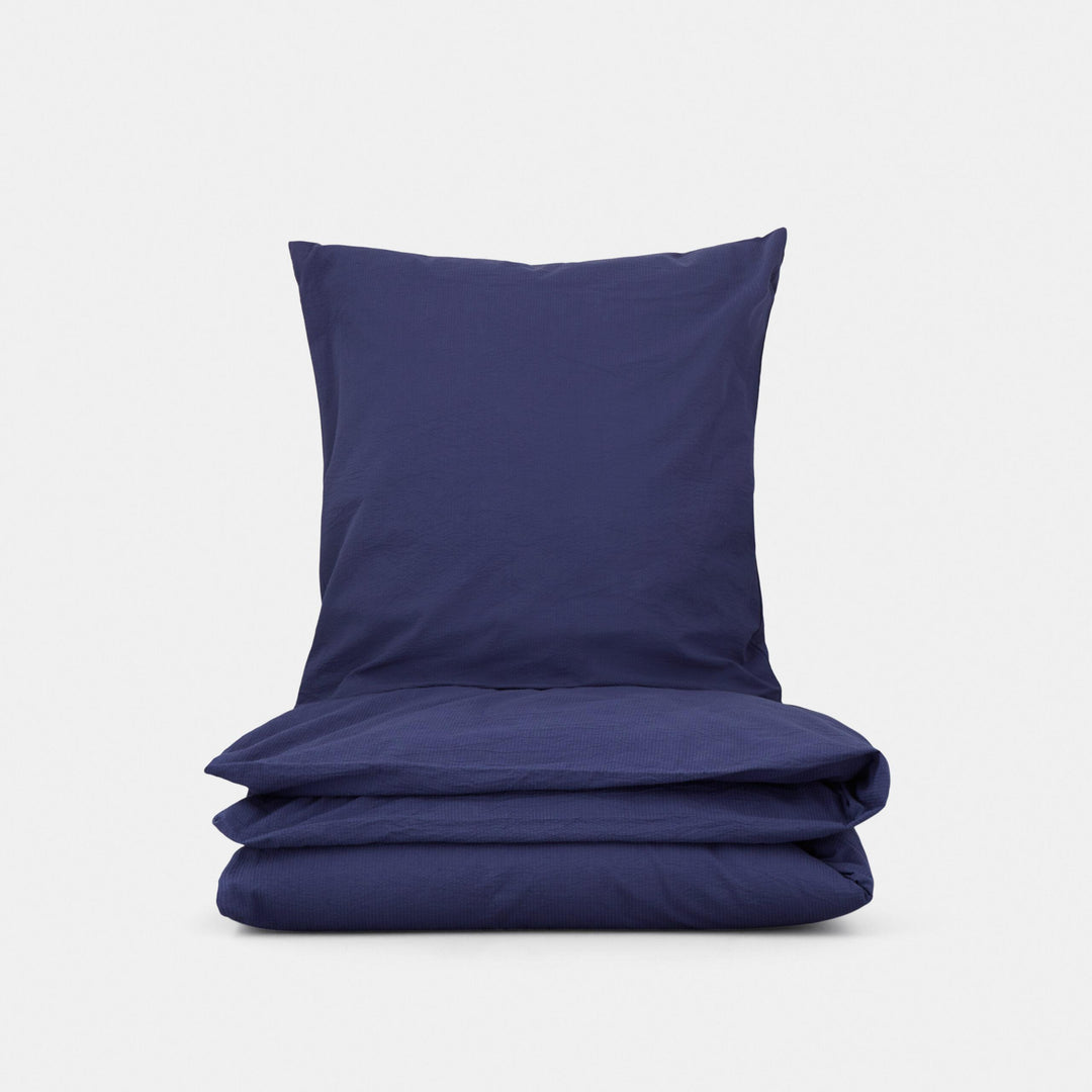 Engholm Textiles Sengesæt Seersuker Emma 140x220Cm Dark Blue