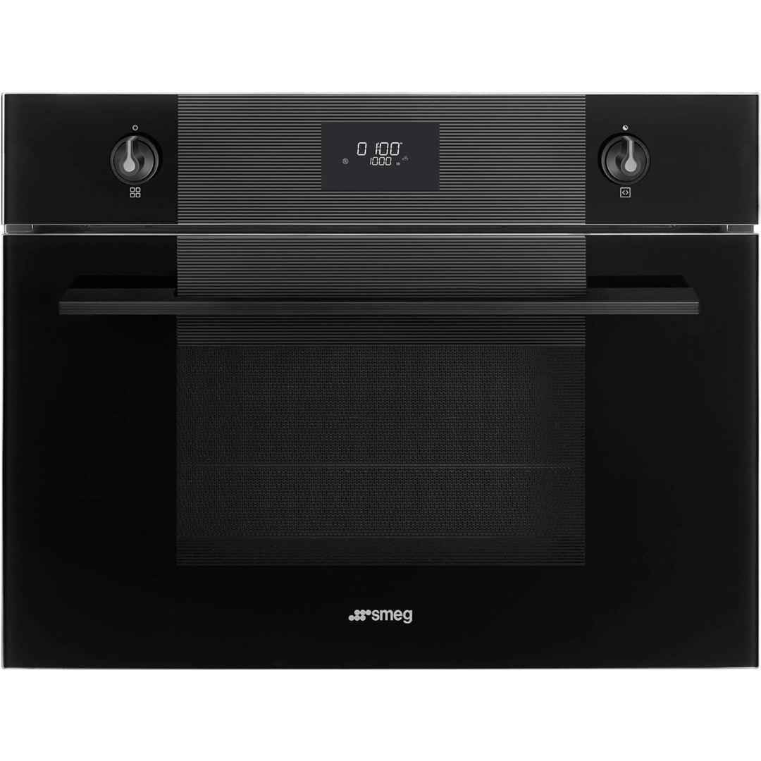 Smeg Smeg SO4101M1B3 Linea kompakt ovn/mikroovn 40 l, sort ❤ vinkelbillede (Mikrobølgeovne)