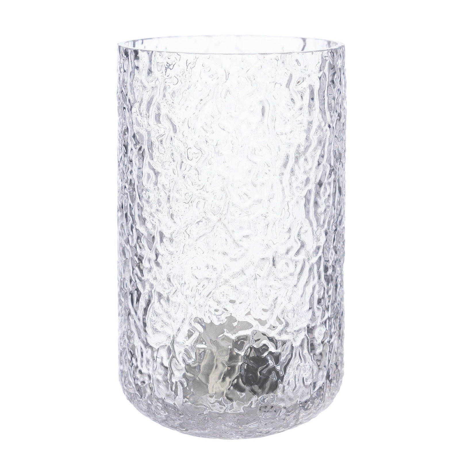 Ernst Ernst Lysestage 15 cm, mønstret glas – produktfoto (Lysestage)