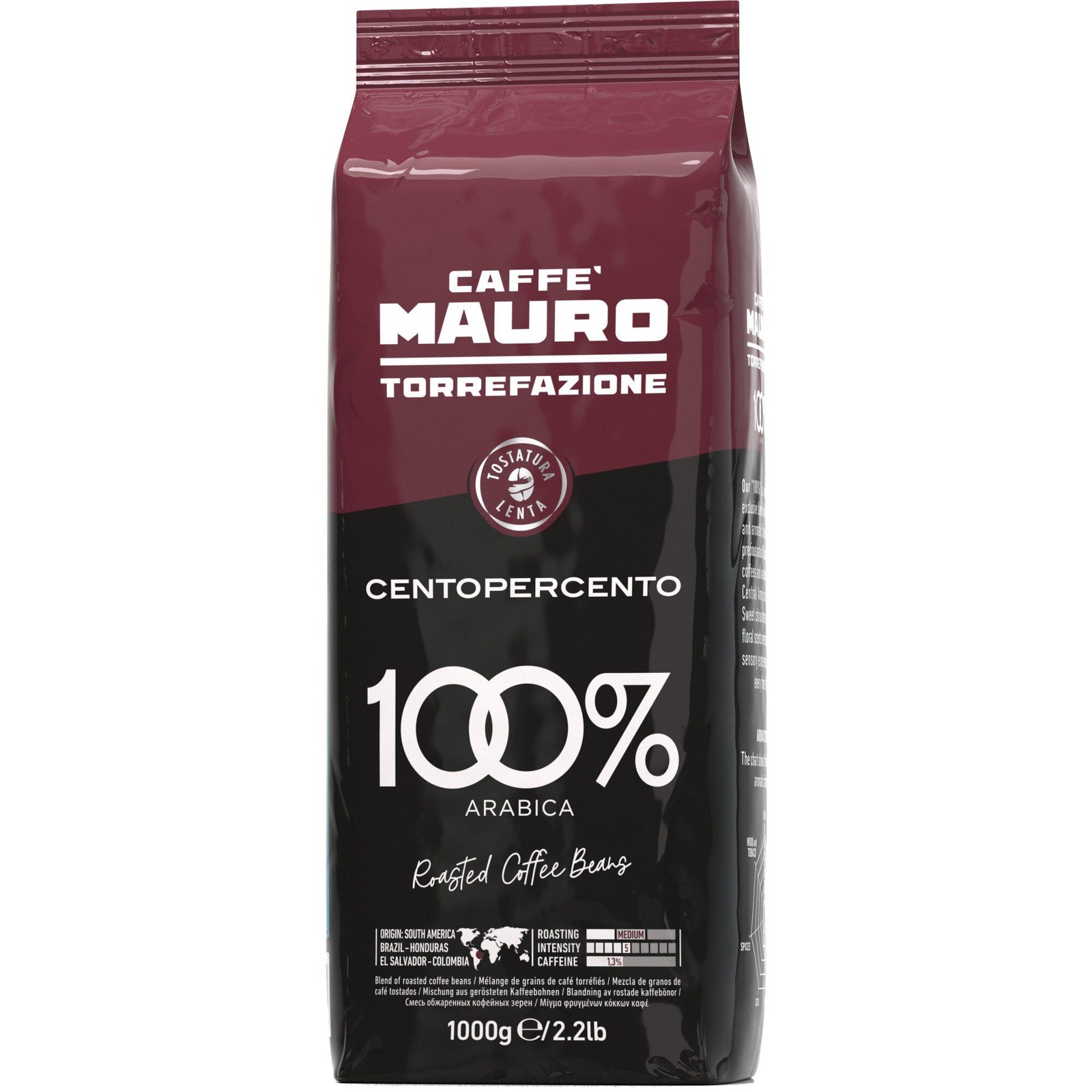 Caffe mauro Caffe mauro Centerpercento kaffebønner,1 kg. – vinkelbillede (Kaffebønner)