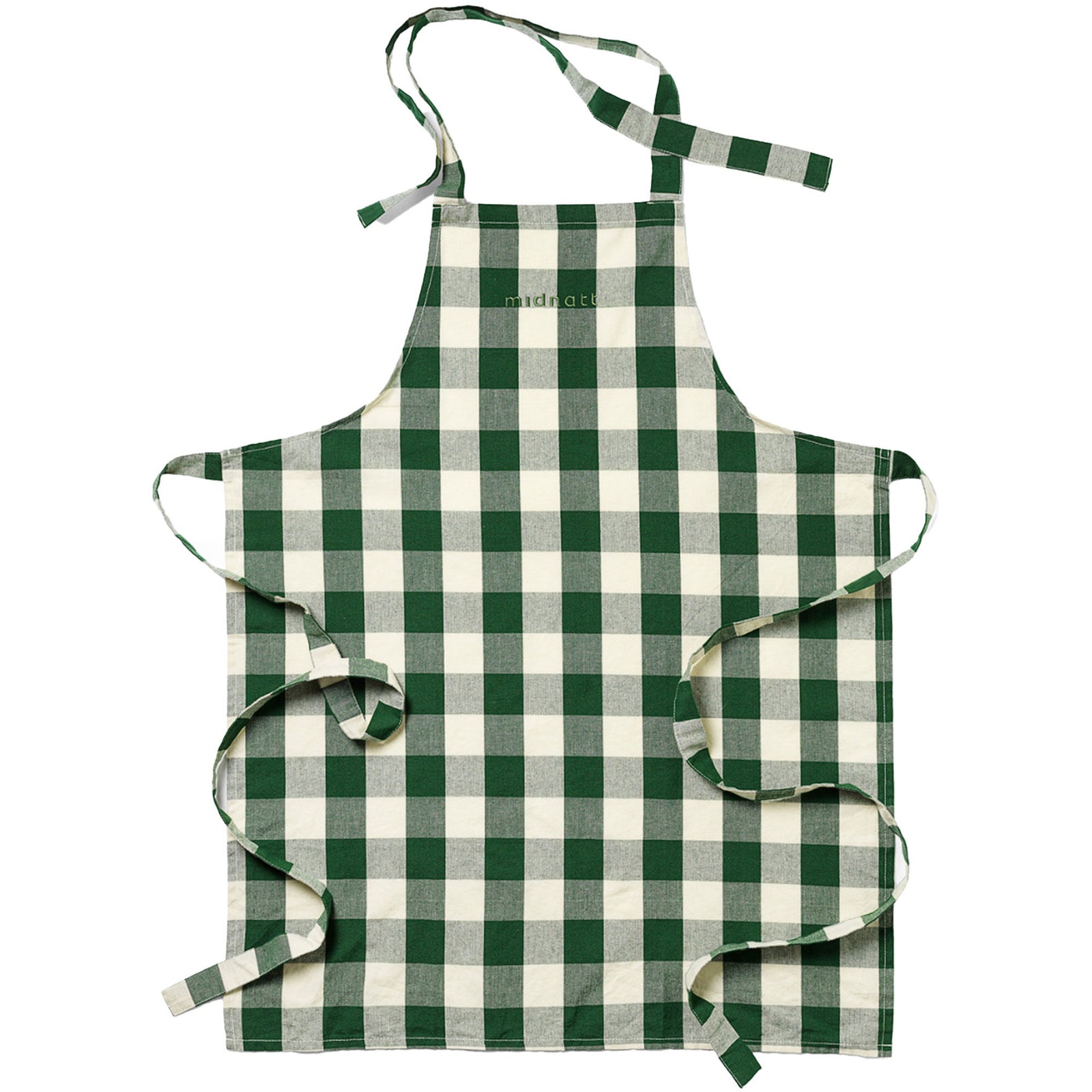 Midnatt Midnatt Elsa forklæde 80 58cm, grøn/beige – vinkelbillede (Forklæder)
