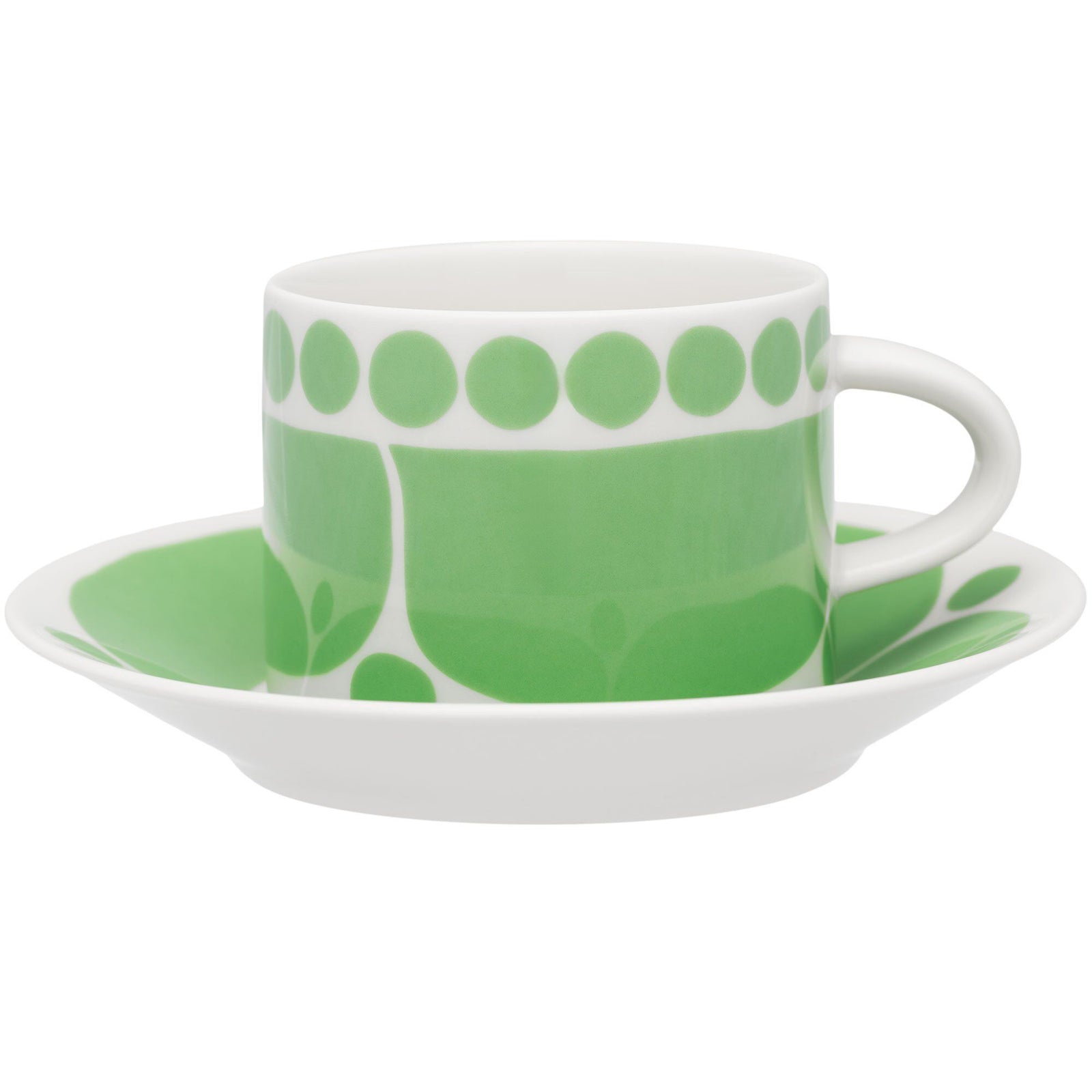 Arabia Arabia Sunnuntai Underkop Ø16,5 cm, grøn – billede i brug (Kopper med fad)