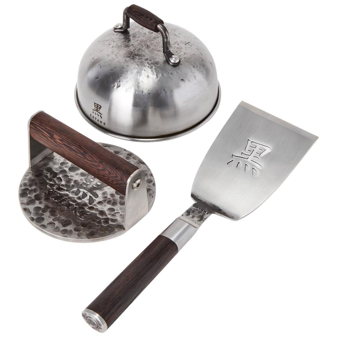 Satake Satake Kuro smashburger-sæt 3 dele – close-up (Grilltilbehør)