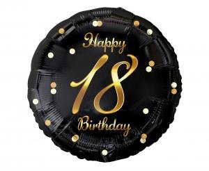 Folieballon Glædelig 18 Års Fødselsdag Sort Guldtryk 45cm ❤ Kæmpe udvalg i Godan ❤ Billig fragt og hurtig levering 2 - 5 hverdage - Varenummer: BAR-697771 / Ean: &
