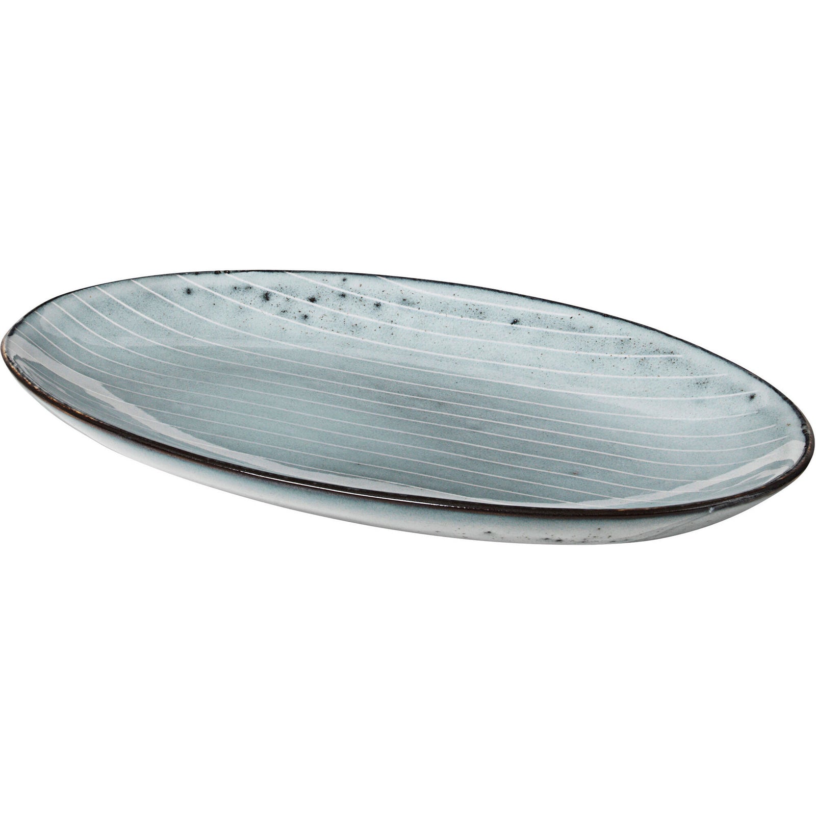 Broste Broste Nordic Sea ovalt fad i stentøj, S – frontbillede (Fad)