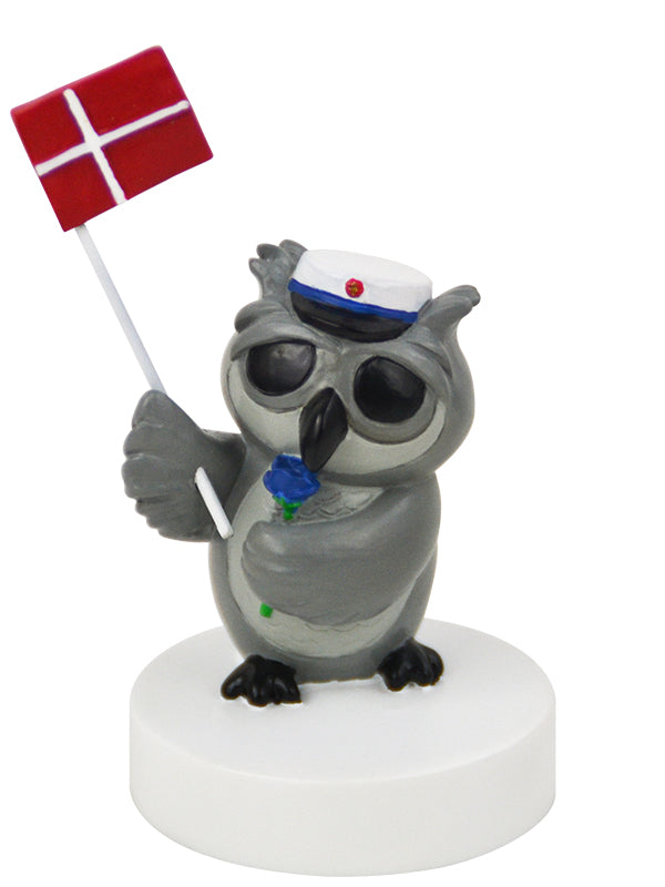 Produktbillede af Kids by Friis Bordflag ugle med blå rose i premium kvalitet