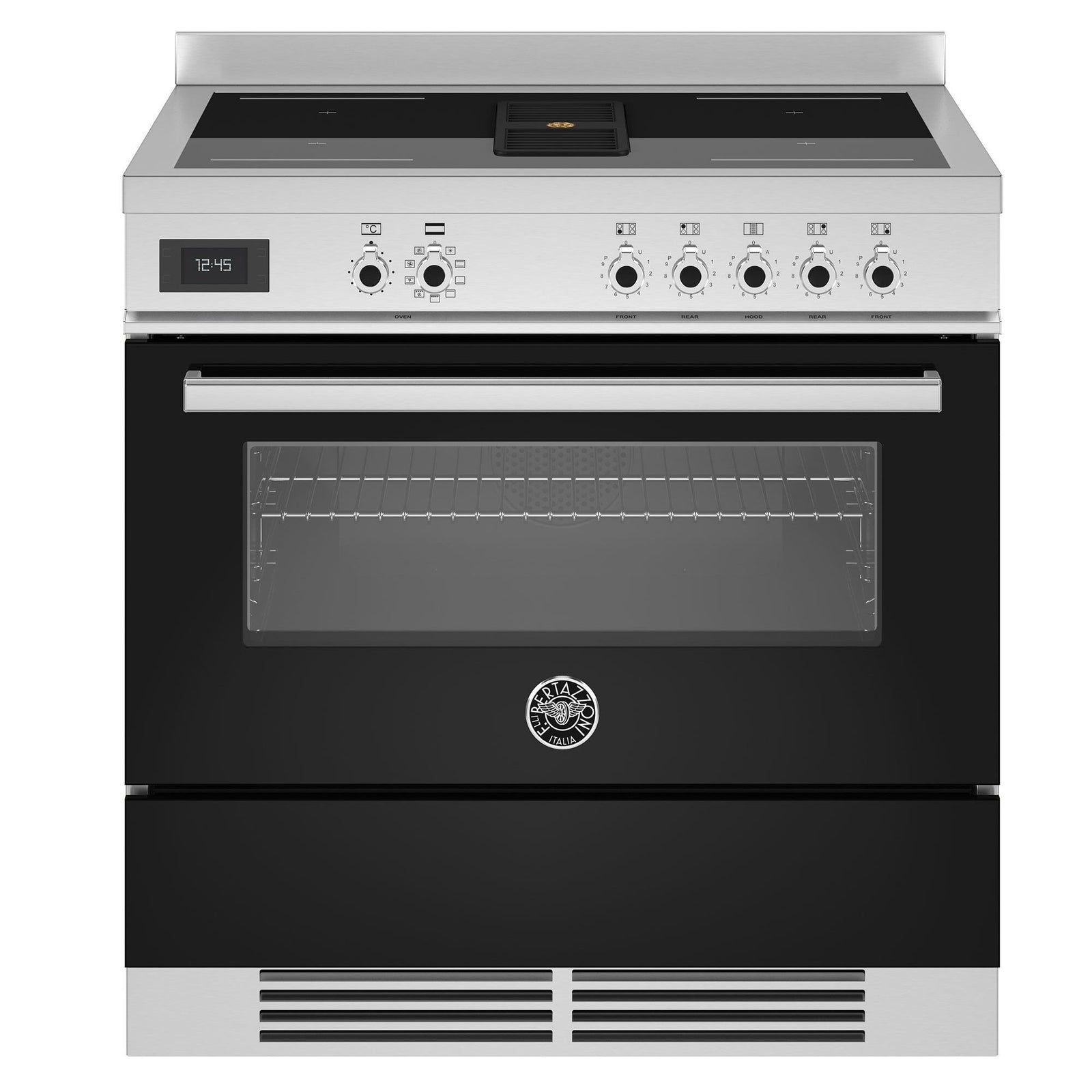 Bertazzoni Bertazzoni PROCH94I1ENET Komfur med integreret emhætte 90 cm, sort – vinkelbillede (Ovn)