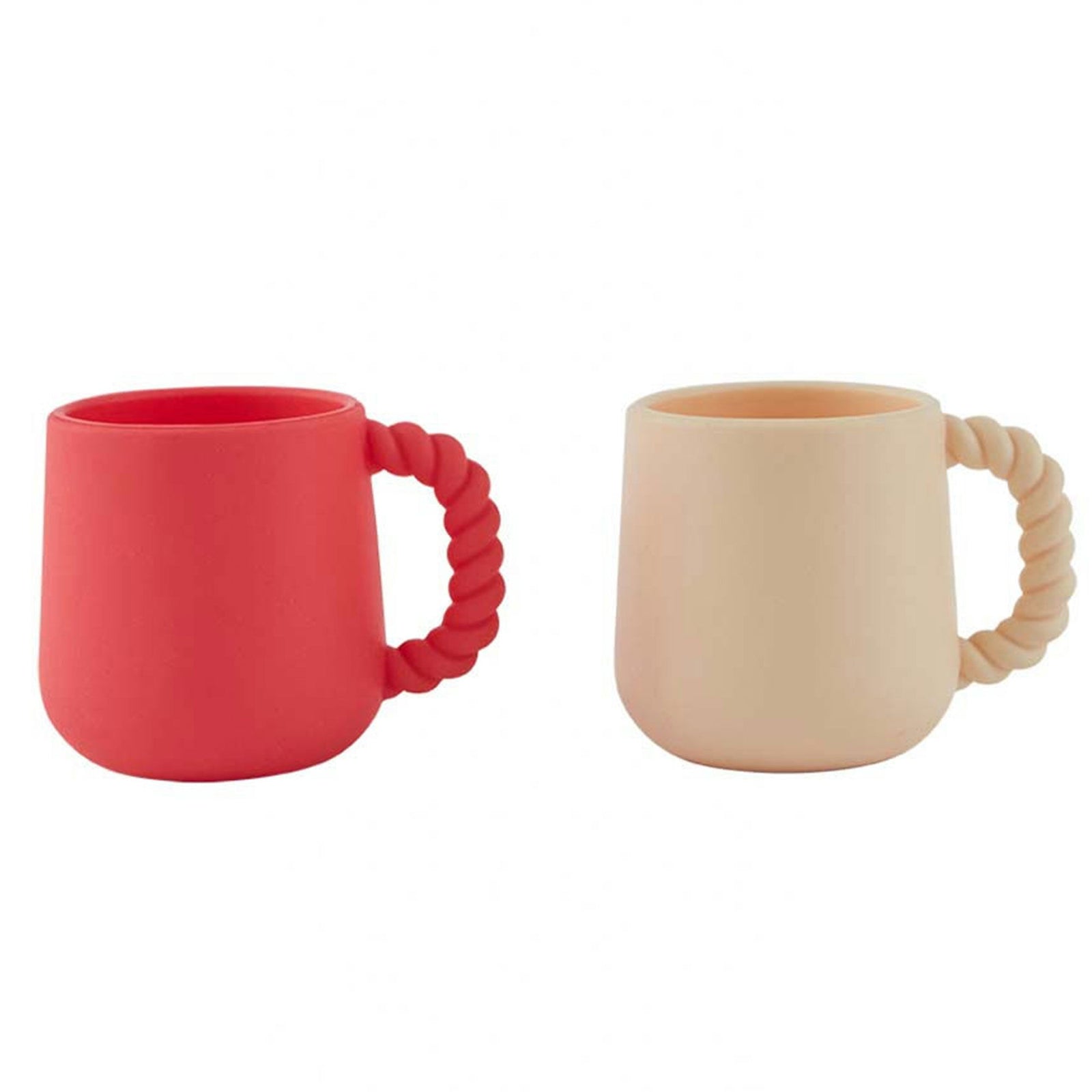 Oyoy mini OYOY Mini Mellow børnekrus 2-pak, cherry red – close-up (Kopper & Krus til børn)