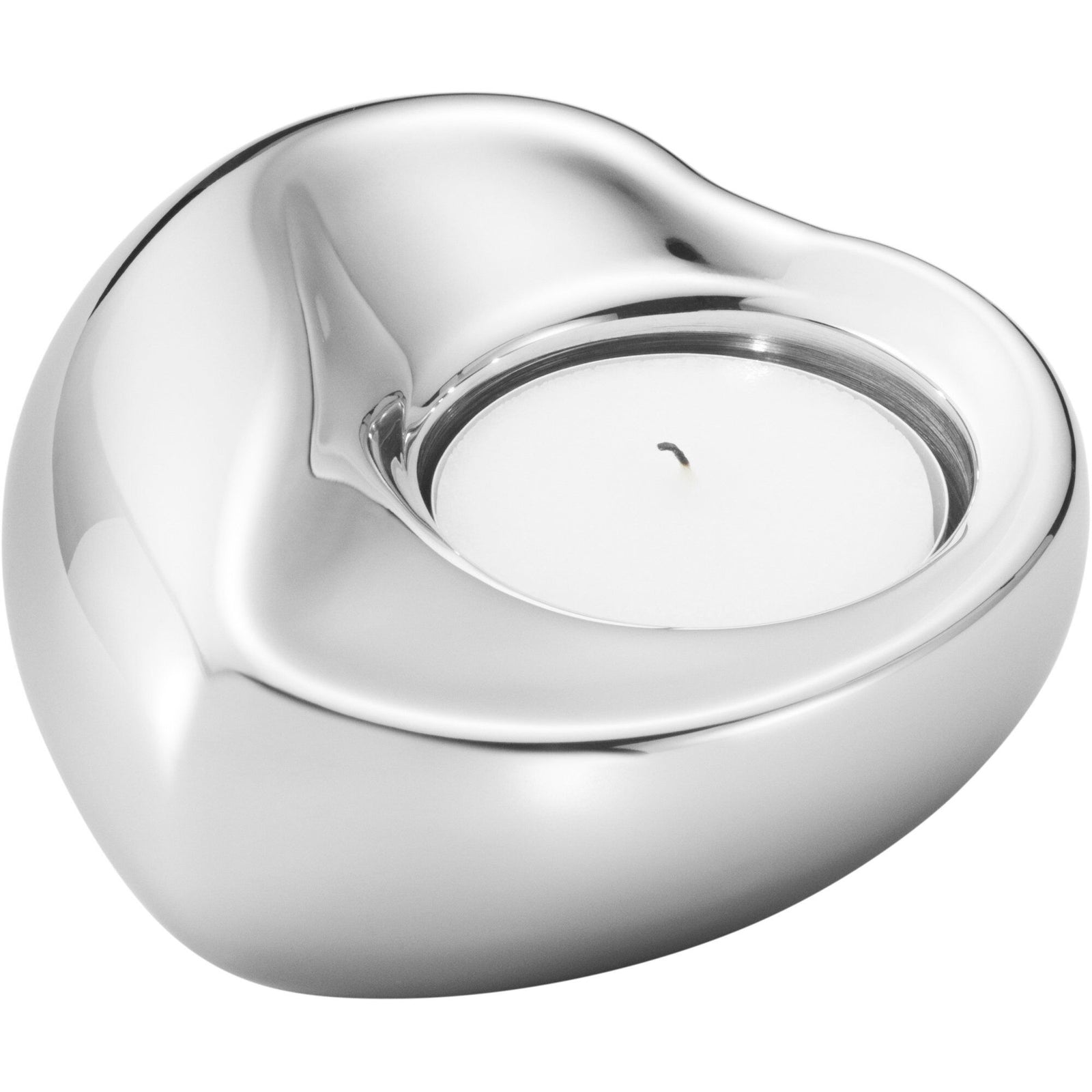 Georg jensen Georg jensen Heart fyrfadsstage, rustfrit stål – vinkelbillede (Lysestage)