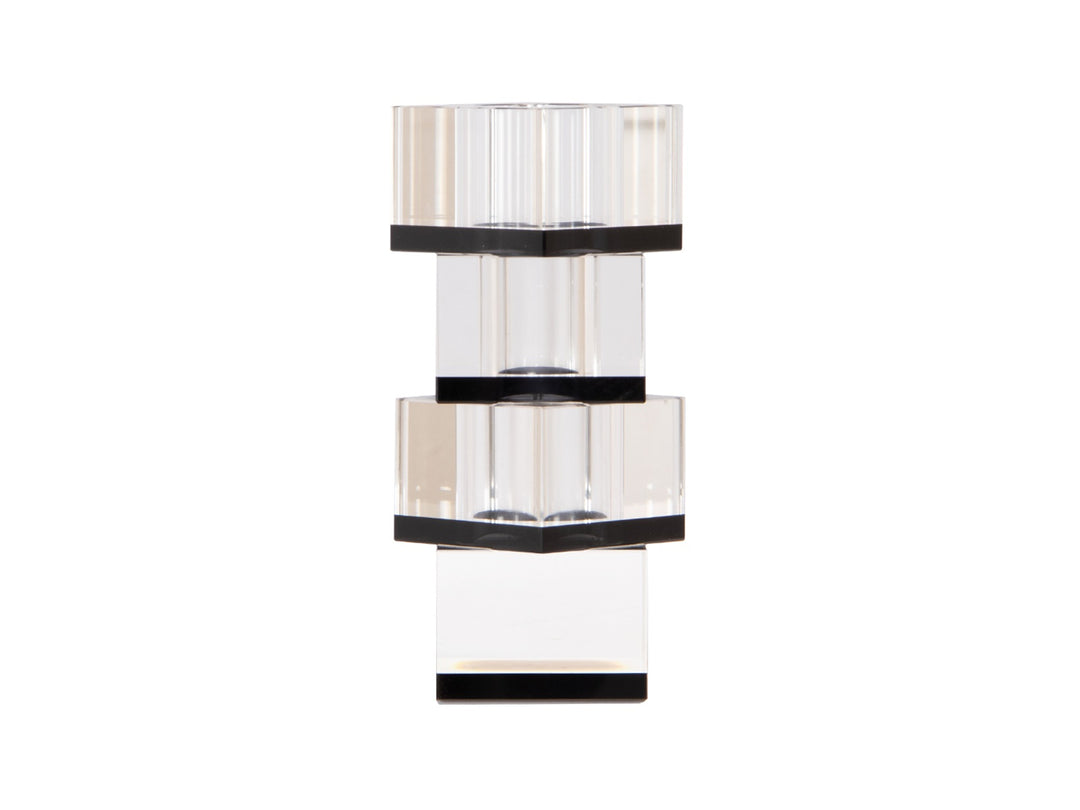 HOUSE OF SANDER Flora vase klar og sort glas 7x7