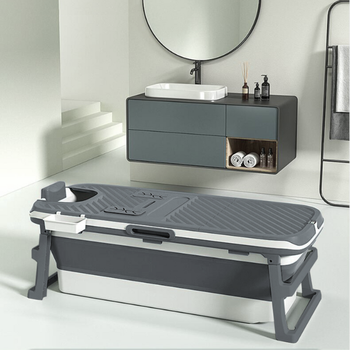 Produktbillede af Tubfamily Special edition foldbart badekar til voksne med låg digital termometer 300 cm luksusslange ekstra prop samt opbevaringspose. på tilbud i høj kvalitet