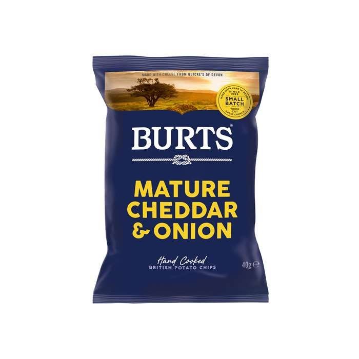 Burts Chips Mature Cheddar & Spring Onion 40 g ❤ Stort online udvalg i BURTÂ´S ❤ Billig fragt og hurtig levering 2 - 5 hverdage ❤ Varenummer: BAR-702708 / Ean: '5034709000271 på lager - Udsalg på Spar op til 52% - Over 412 kendte brands på udsalg