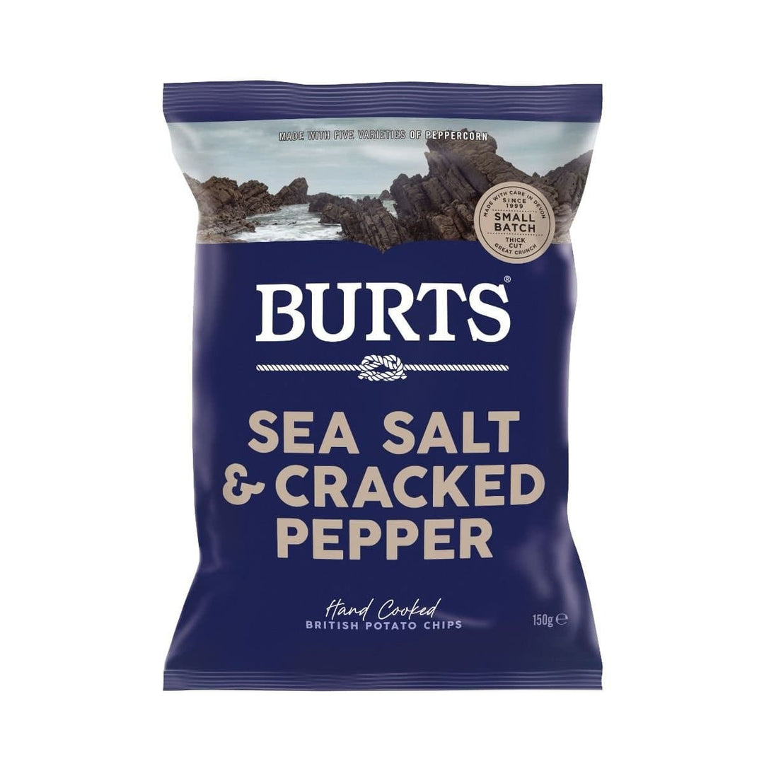 Burts Chips Sea Salt & Crushed Peppercorns 150 g ❤ Stort online udvalg i BURTÂ´S ❤ Billig fragt og hurtig levering 2 - 5 hverdage ❤ Varenummer: BAR-702740 / Ean: '5034709001438 på lager - Udsalg på Spar op til 56% - Over 412 kendte brands på udsalg