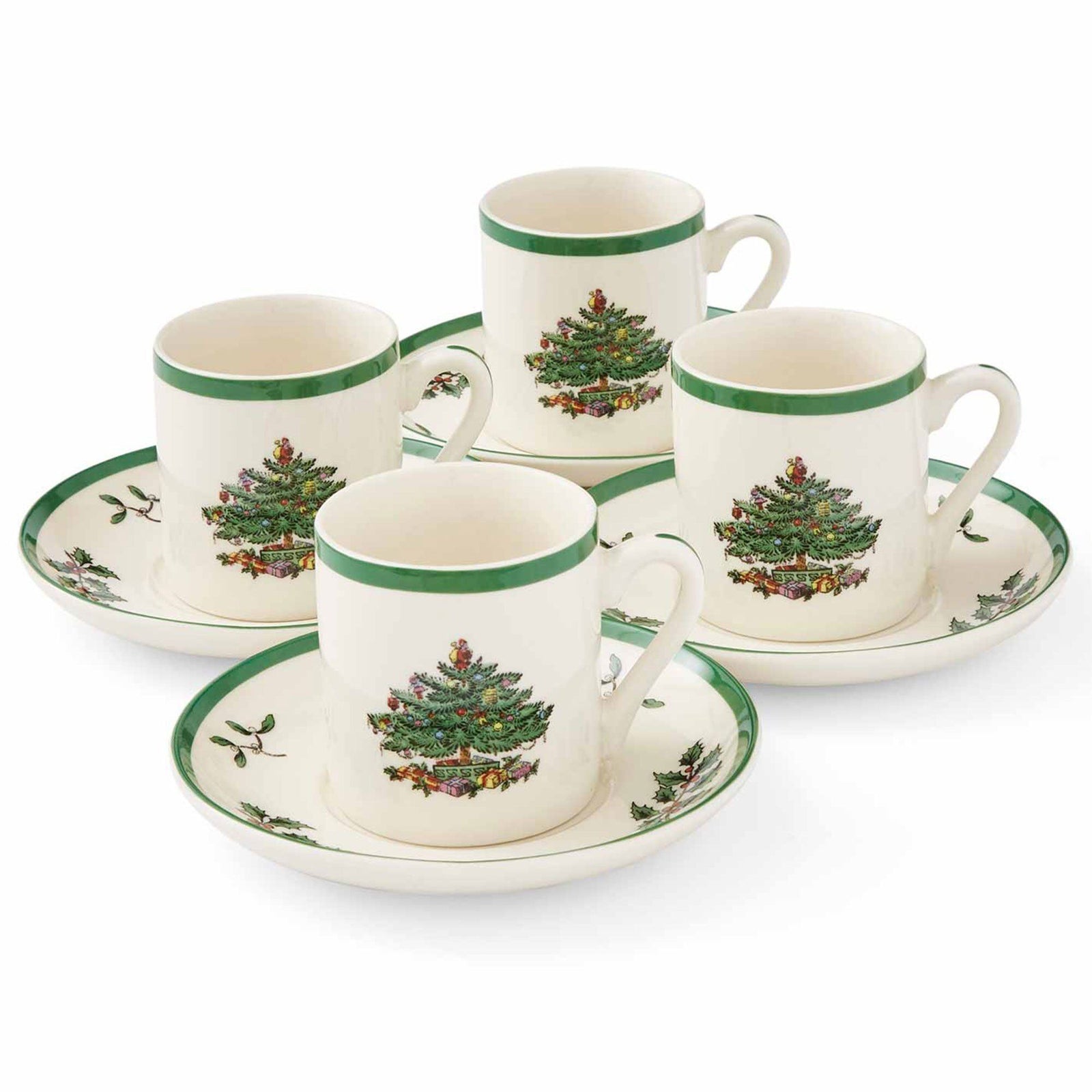 Spode Spode Christmas Tree espressokop, 4 stk. ❤ frontbillede (Espressokopper)
