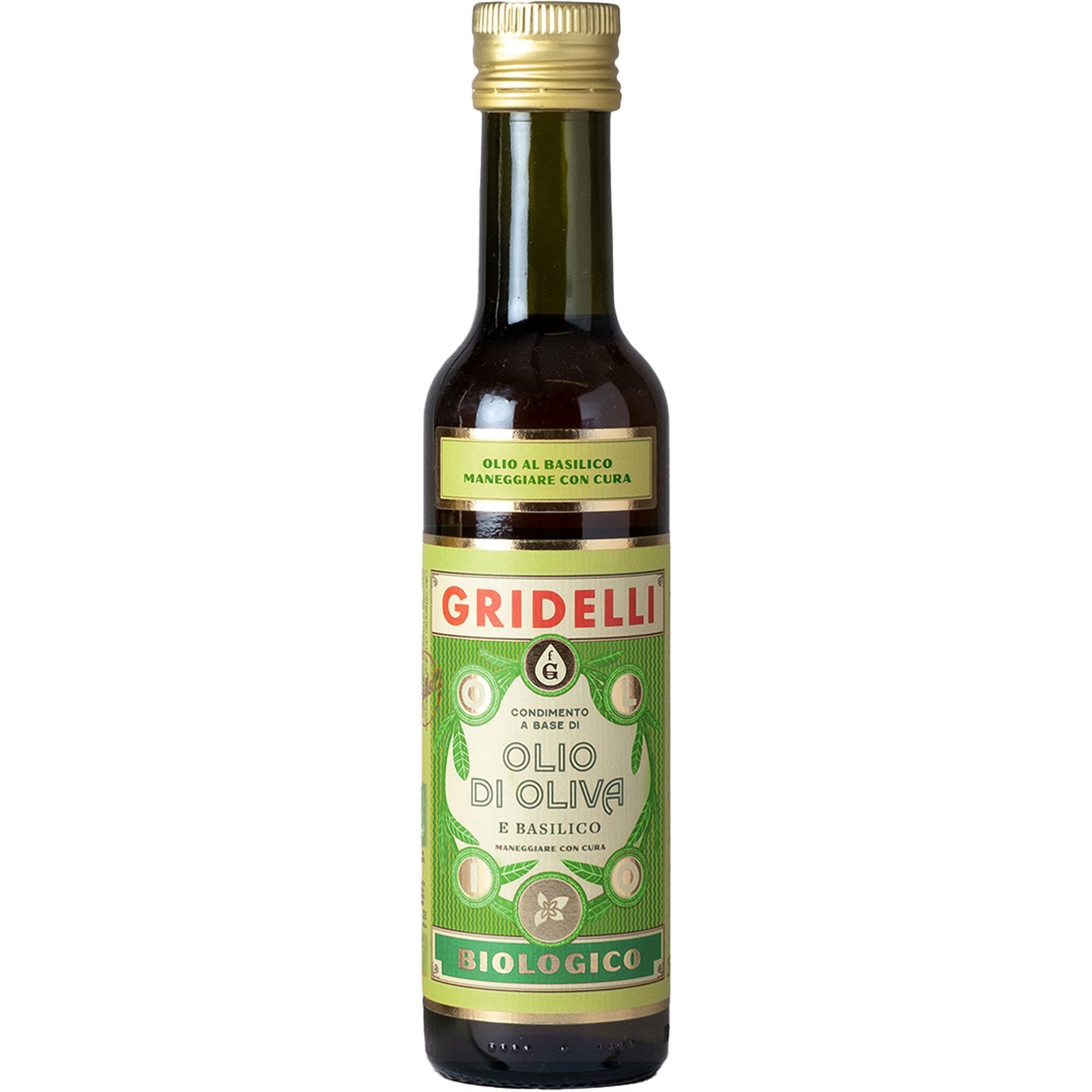 Fratelli gridelli Fratelli gridelli Olio Di Oliva E Basilico olivenolie med basilikum 250 ml – produktfoto (Olie)