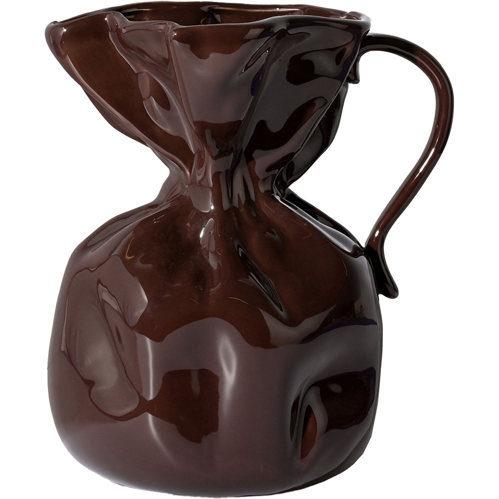 Byon Byon Crumple vase, brun – vinkelbillede (Vase)