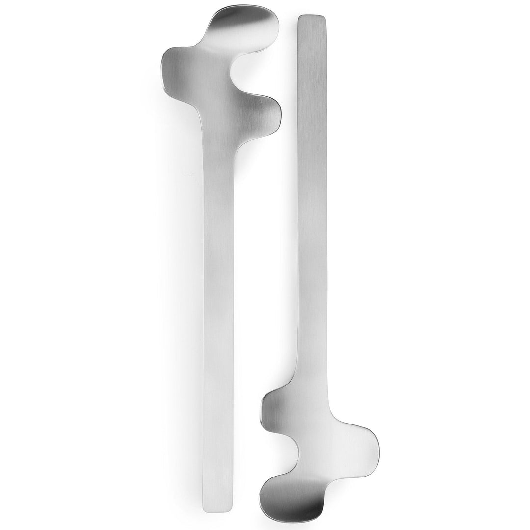 Born in sweden Born in sweden LEAF salatbestik, børstet stål ❤ produktfoto (Salatsbestik)