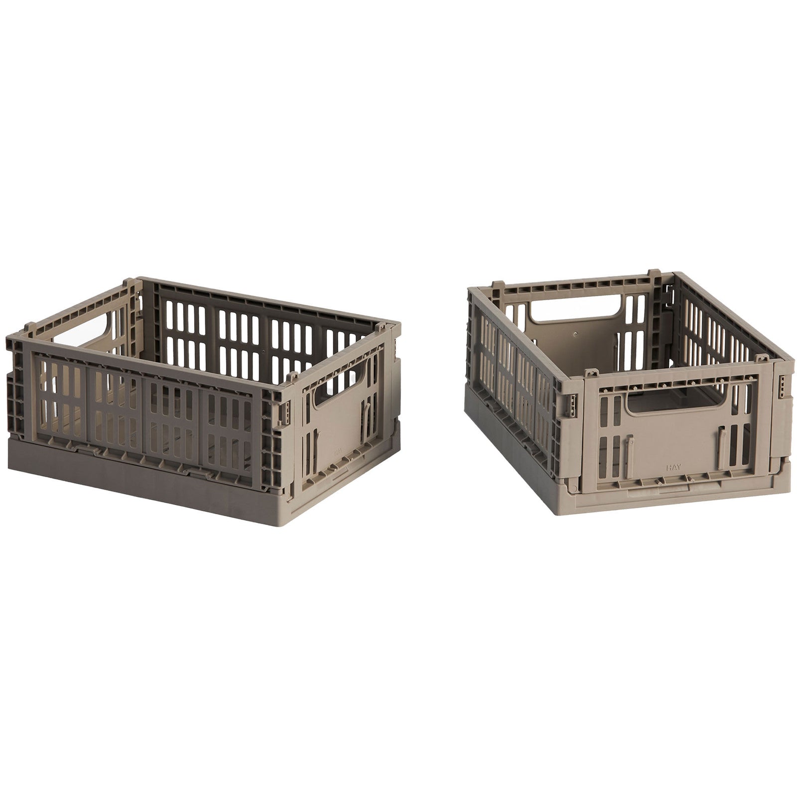 Hay HAY Colour Crate Mini Opbevaringskasse, warm grey, 2 stk. – produktfoto (Opbevaringsboks)