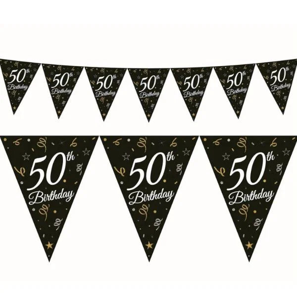 Beauty&Charm Papirguirlande Med Flag "50" 28 x 270 Cm