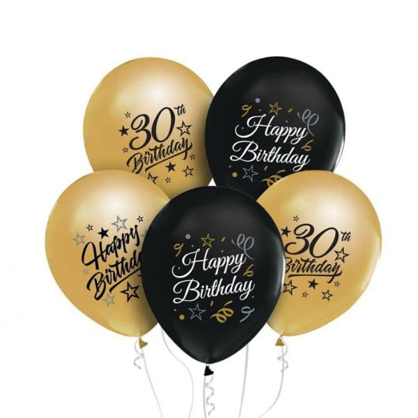 Beauty&Charm Balloner 12" Med Tryk "30" Guld Og Sort 5 Stk. ❤ Kæmpe udvalg i Godan ❤ Billig fragt og hurtig levering 2 - 5 hverdage - Varenummer: BAR-774202 / Ean: '5902973147612 på lager - Udsalg på Fest | Sæson Fester | Fødselsdag Spar op til 62% - Over 1150 kendte brands på udsalg