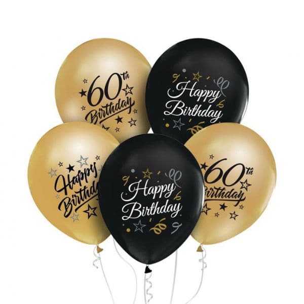 Beauty&Charm Balloner 12" Med Tryk "60" Guld Og Sort 5 Stk. ❤ Kæmpe udvalg i Godan ❤ Billig fragt og hurtig levering 2 - 5 hverdage - Varenummer: BAR-774205 / Ean: '5902973147704 på lager - Udsalg på Fest | Sæson Fester | Fødselsdag Spar op til 58% - Over 1150 kendte brands på udsalg