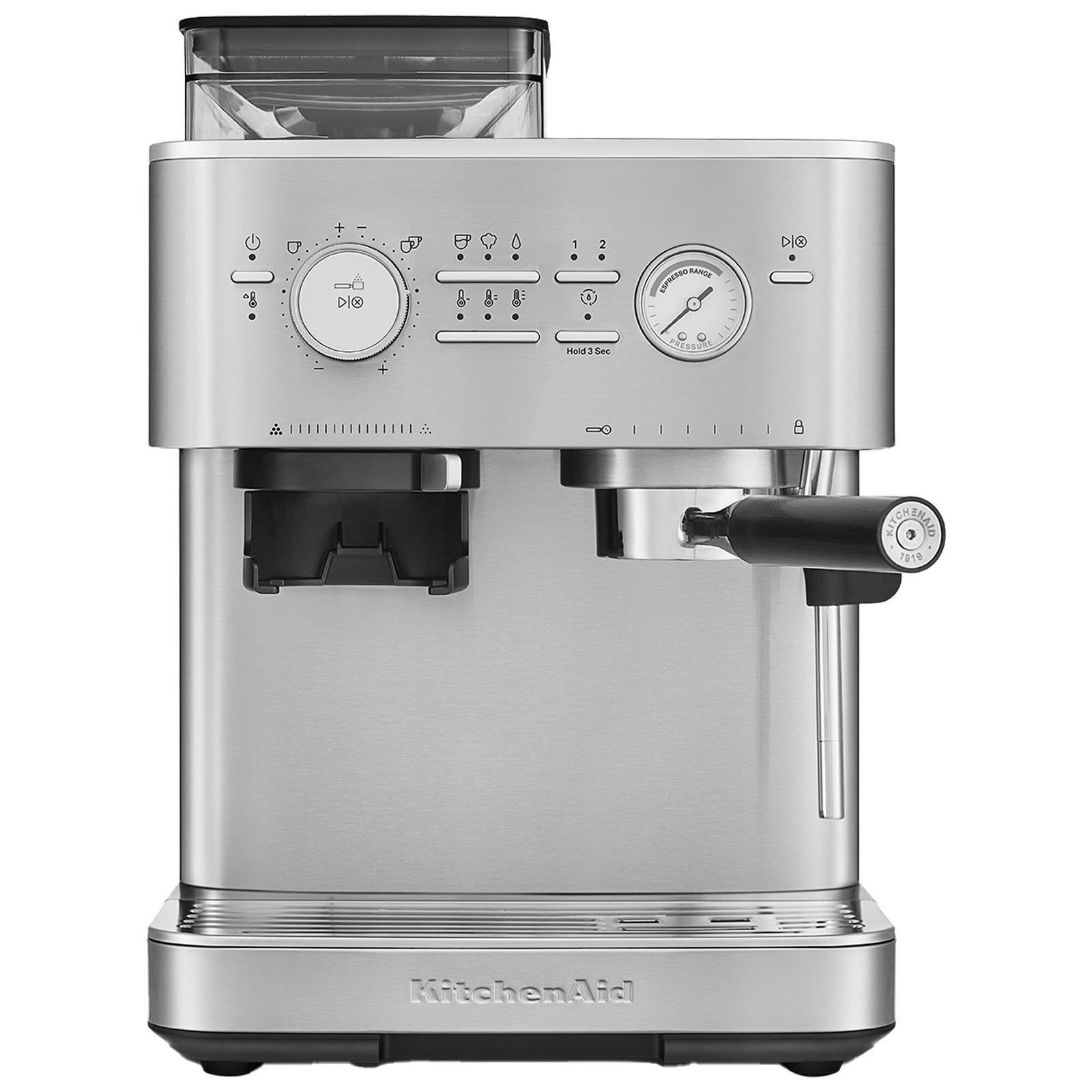Kitchenaid Kitchenaid Espressomaskine med kaffekværn, stainless steel – produktbillede (Espressomaskiner)